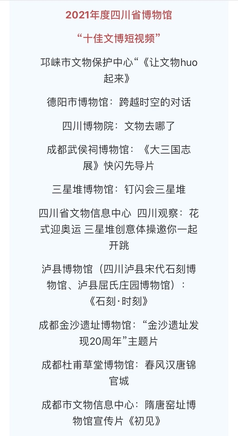 号外号外 德阳市博物馆喜提“奖状一张”