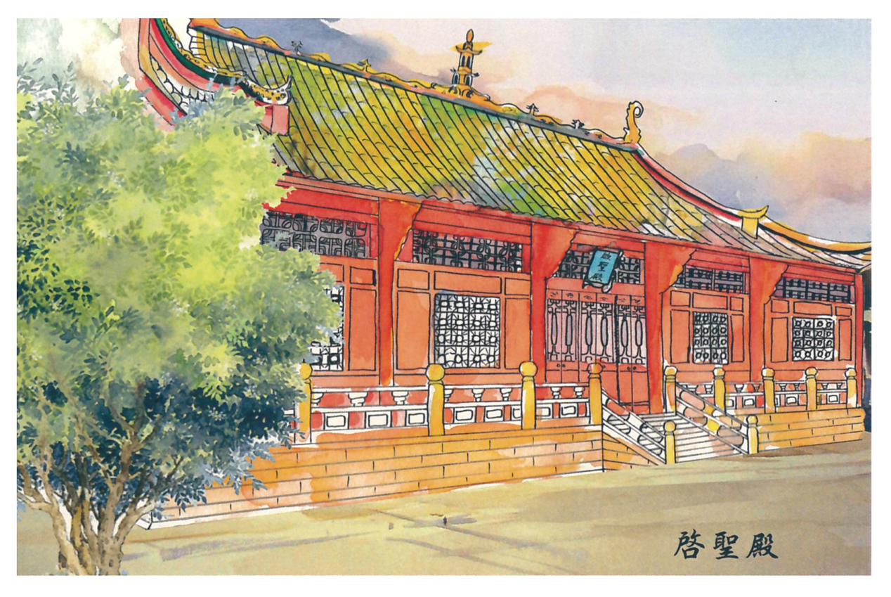 “遇见.德阳文庙”手绘明信片